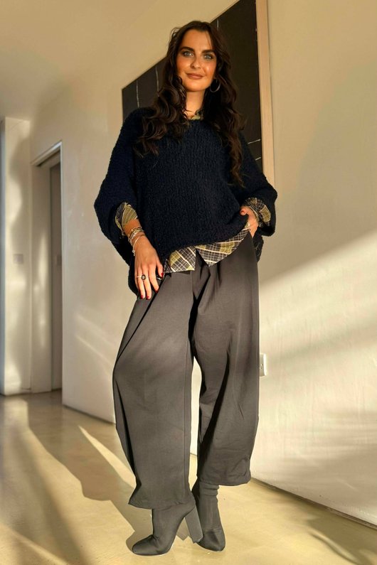 Ainsley Plaid Chiffon Blouse Olive